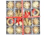 Conjunto de Estrelas de Palha de 56 Peças Enfeites de Árvore de Natal Pingentes de Palha para a Árvore de Natal Enfeites de Árvore de Natal