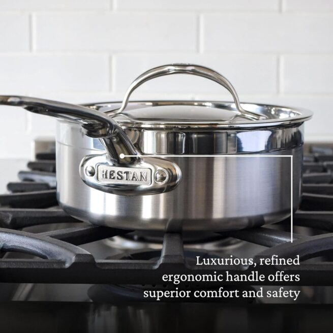 Hestan - Coleção ProBond Conjunto profissional de panelas antiaderentes TITUM de aço inoxidável