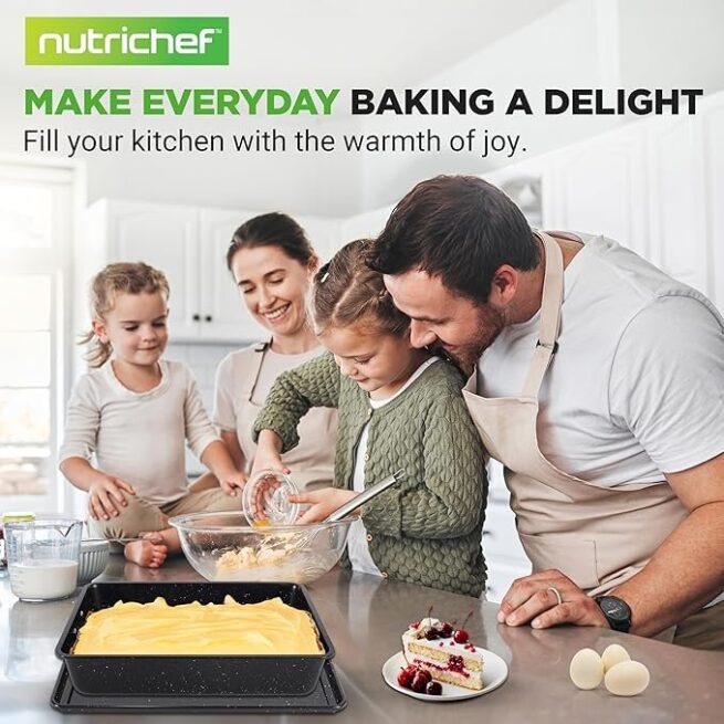 NutriChef Conjunto de assadeiras empilháveis de 8 peças