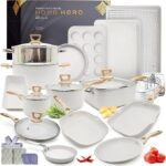 Home Hero Conjunto de panelas e frigideiras antiaderentes Creme