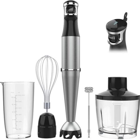 Conjunto de liquidificador de imersão portátil com fio de 1100 W