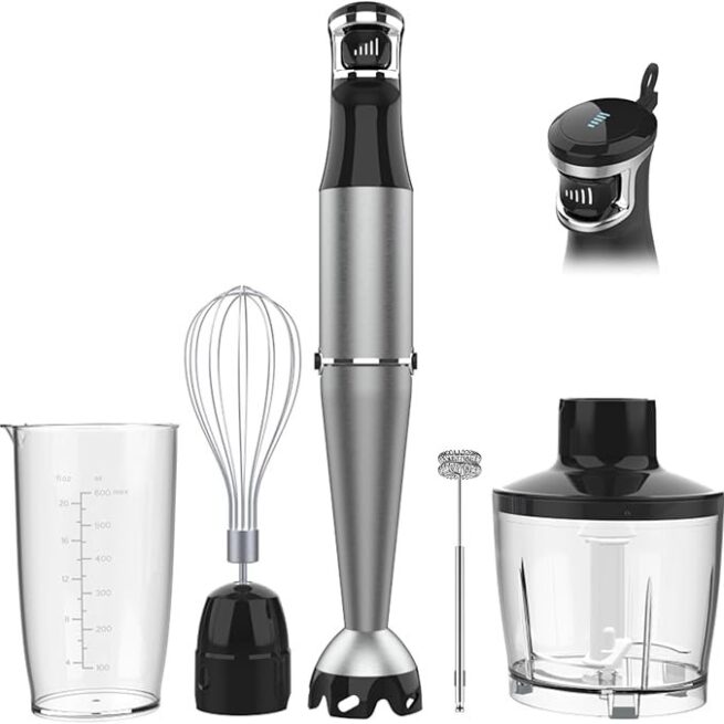 Conjunto de liquidificador de imersão portátil com fio de 1100 W