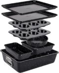 NutriChef Conjunto de assadeiras empilháveis de 8 peças