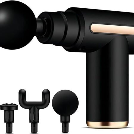 Massageador Elétrico Pistola Muscular Profissional Recarregável 4 Ponteiras Massagem Relaxante Alívio Dores Pós-Treino