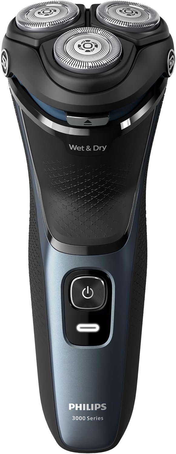 Barbeador Elétrico Masculino, Seco e Molhado, Cabeças flexíveis 5D, com Aparador Retrátil, Carregamento Rápido -