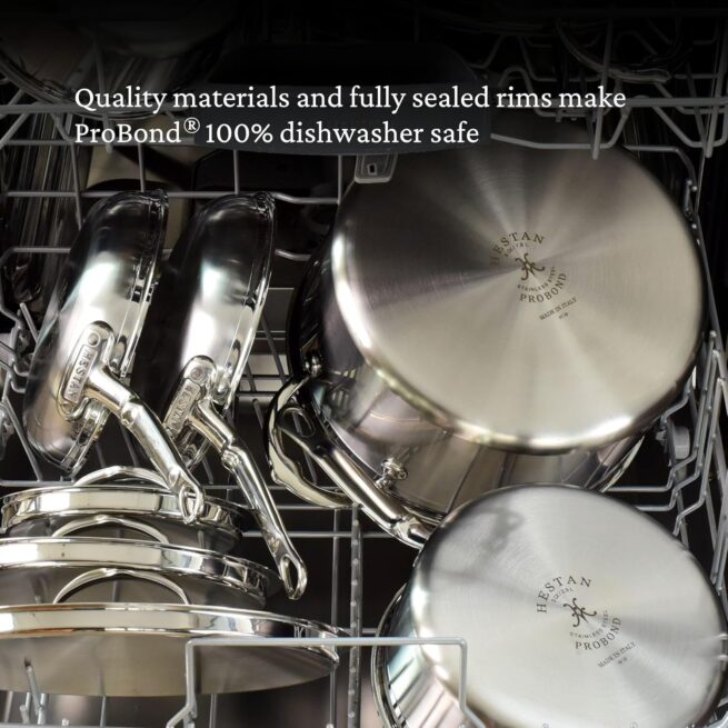 Hestan - Coleção ProBond Conjunto profissional de panelas antiaderentes TITUM de aço inoxidável