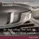 Anolon Achieve Conjunto de panelas e frigideiras antiaderentes anodizadas rígidas, 10 peças - prata