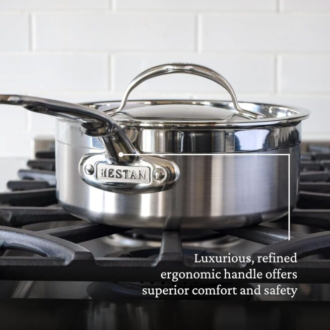 Hestan - Coleção ProBond Conjunto profissional de panelas antiaderentes TITUM de aço inoxidável