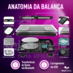 Balança Digital de Bioimpedância BodyScan Pro