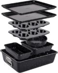 NutriChef Conjunto de assadeiras empilháveis de 8 peças